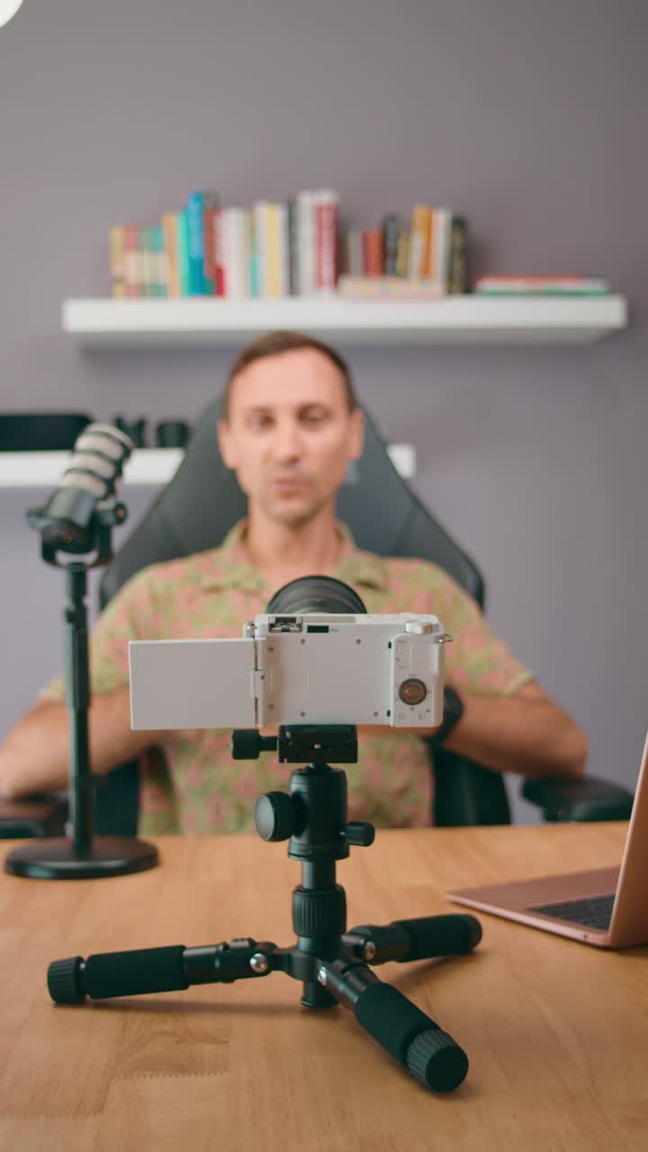 Vlogger Recording a Video Tutorial/Interview