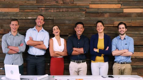 confident business executives standing in office