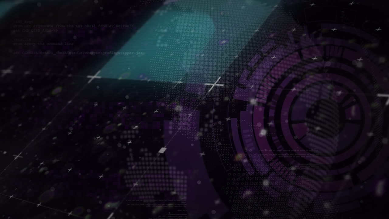 Animation of scope scanning over data processing with globe