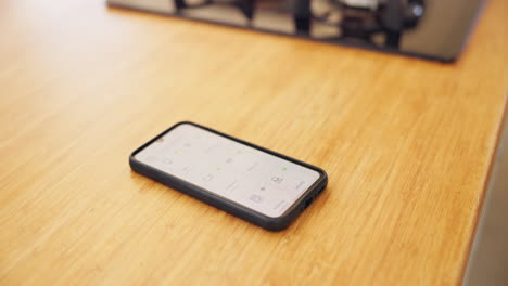 smart phone showing home automation interface