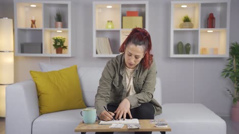 la mujer que no puede mantener su cuenta doméstica. cuenta económica.