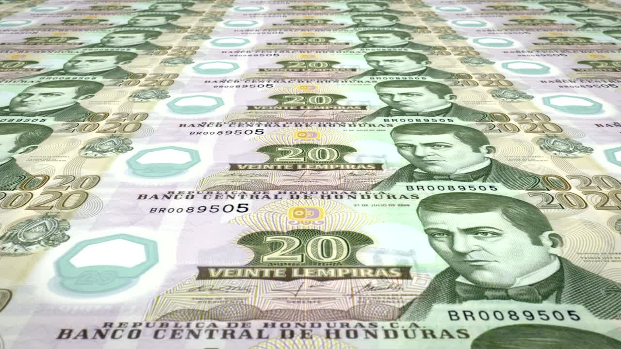 온두라스의 20 렘피라 지폐, 롤링, 현금, 루프