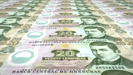 billetes de veinte lempiras de honduras que ruedan, dinero en efectivo, bucle