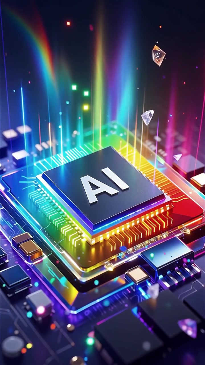 Futuristic AI Chip Motherboard Technology Background