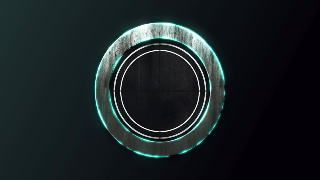 animación de la interfaz digital de cuenta atrás del círculo de espera de carga en fondo negro