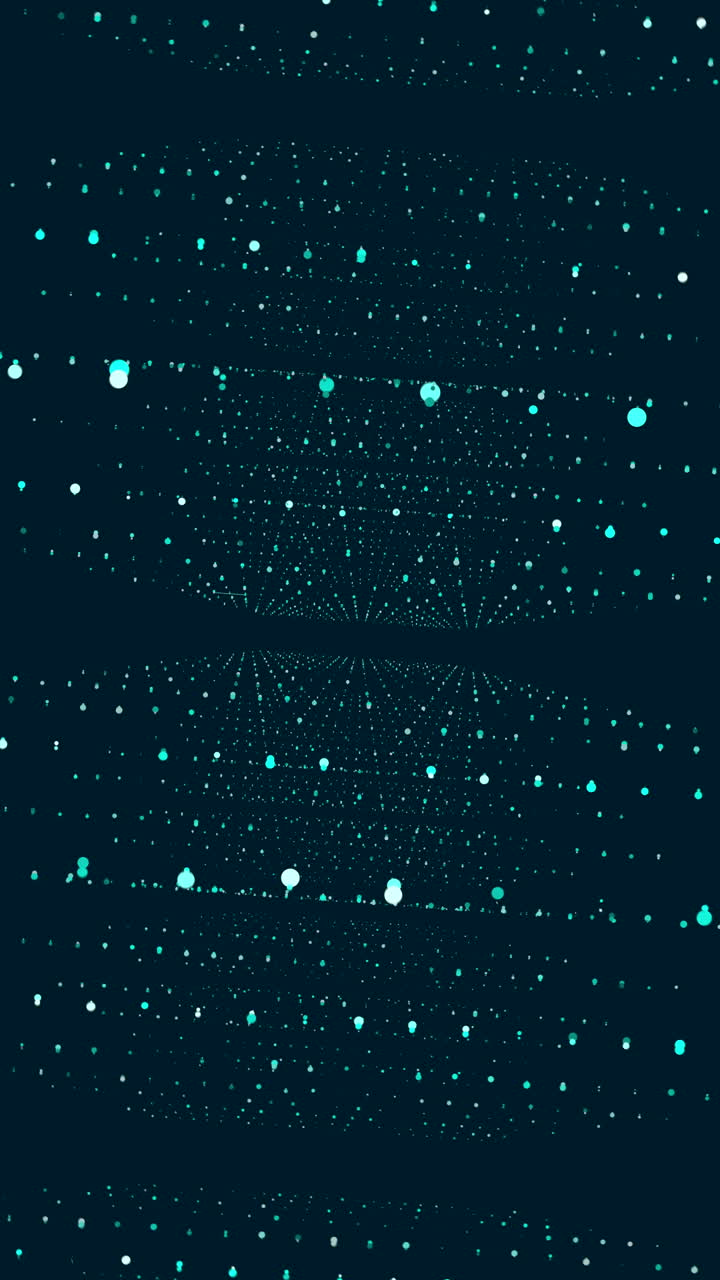 3D digital block grid network in black space forming symmetrical tech abstract pattern