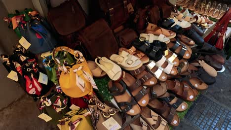 vibrant display of shoes and handbags in sorrento