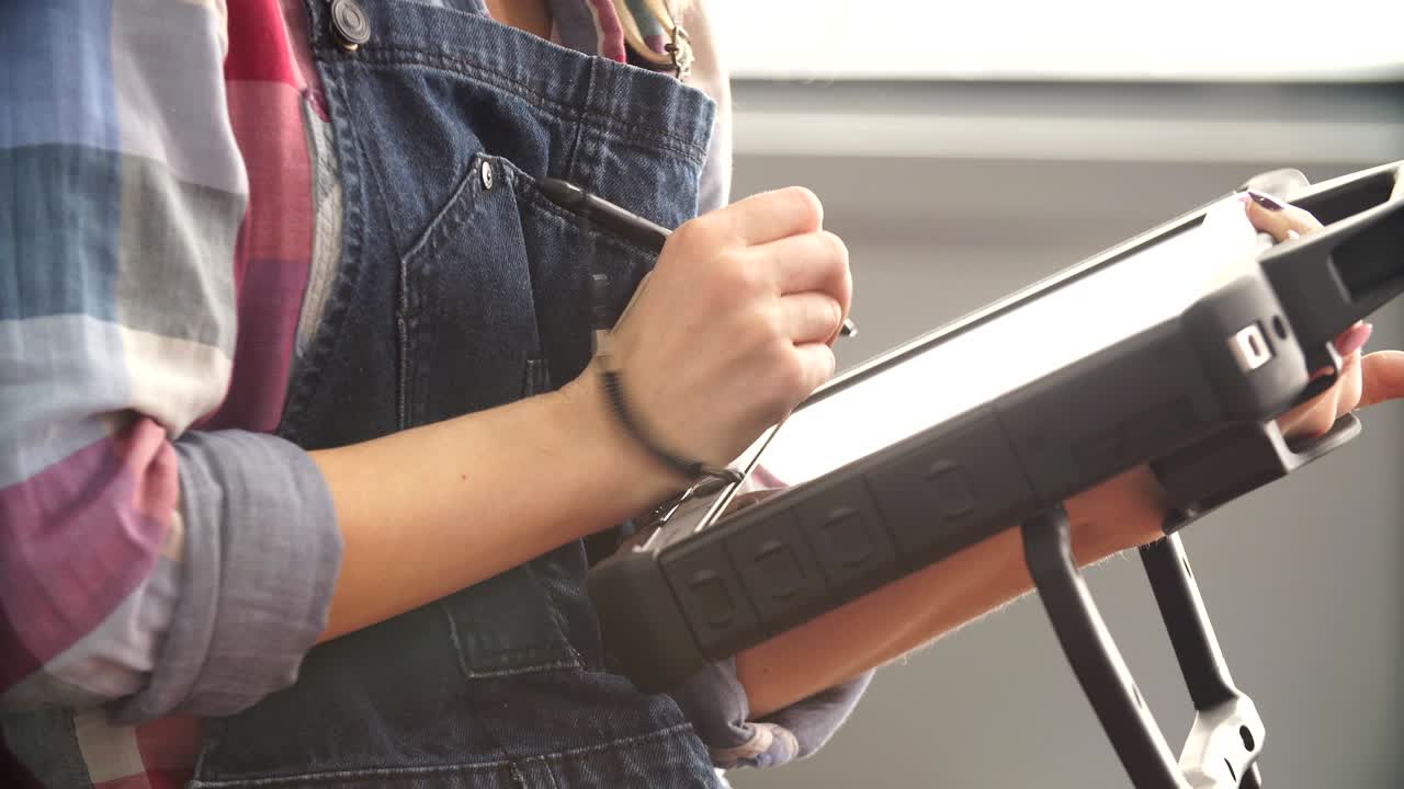 diagnóstico gratuito fuera del lugar. especialista profesional que escanea un vehículo averiado