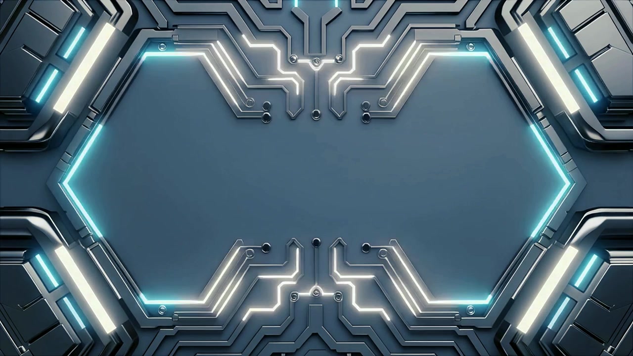 Abstract Digital Technology Background with Animated Glowing Circuit Lines