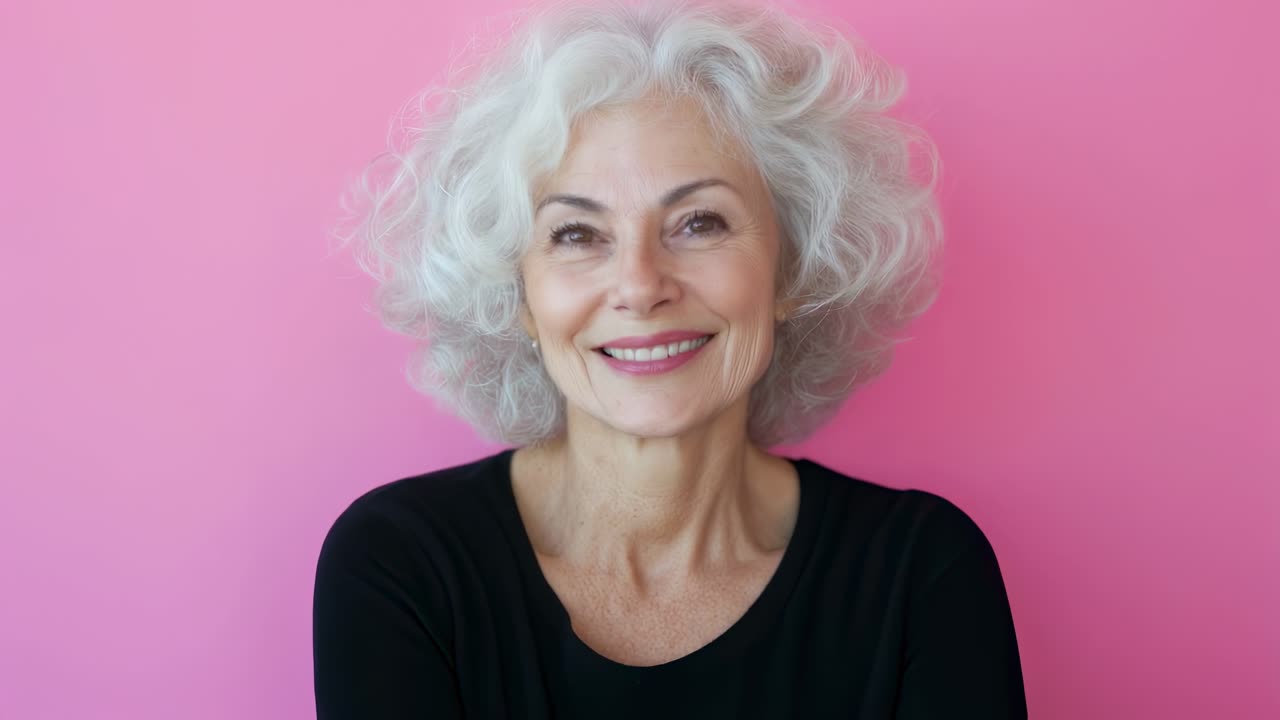 retrato de una mujer mayor sonriente