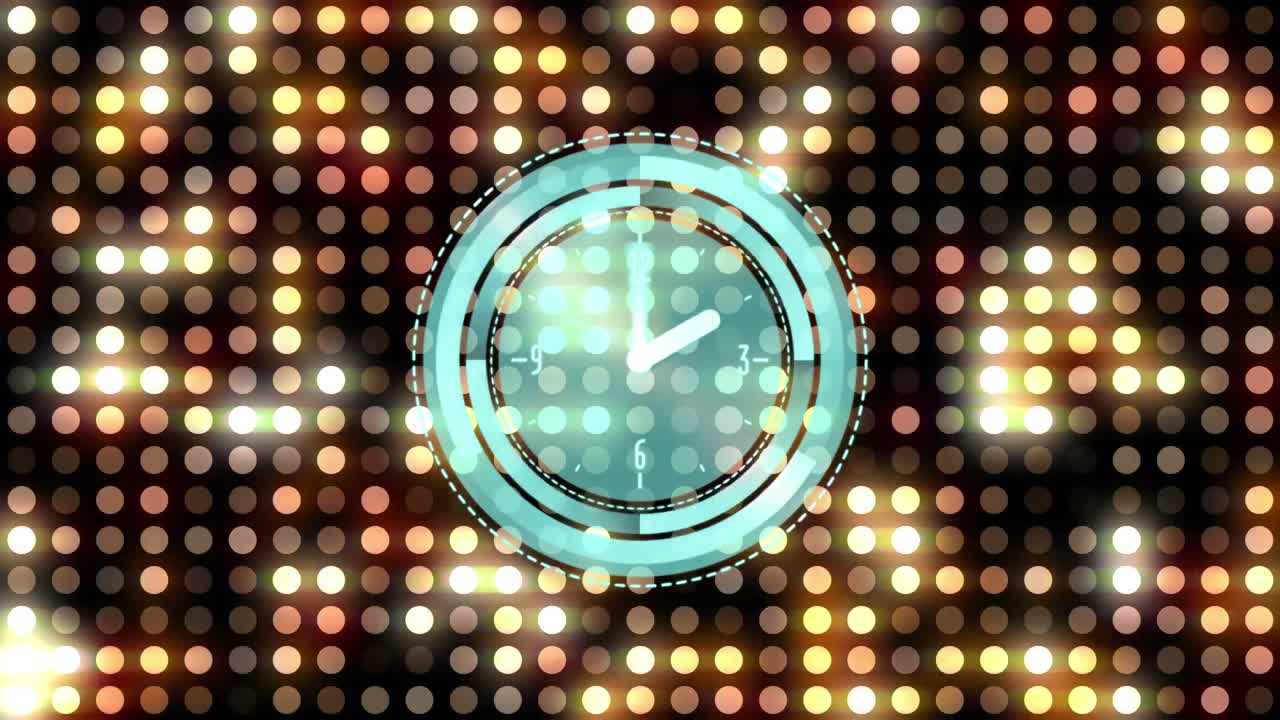 ディスコライトの時計のアニメーション