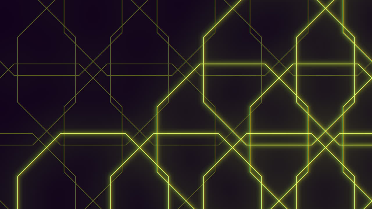 cuadrícula luminosa líneas amarillas futuristas sobre fondo negro
