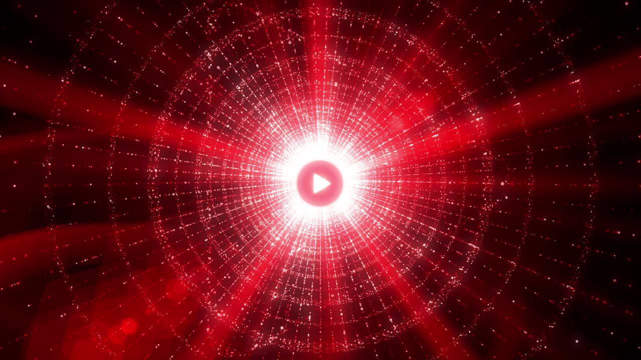 재생 버튼 빛 반이는 스트로크 네온 박이는 입자 루프 애니메이션