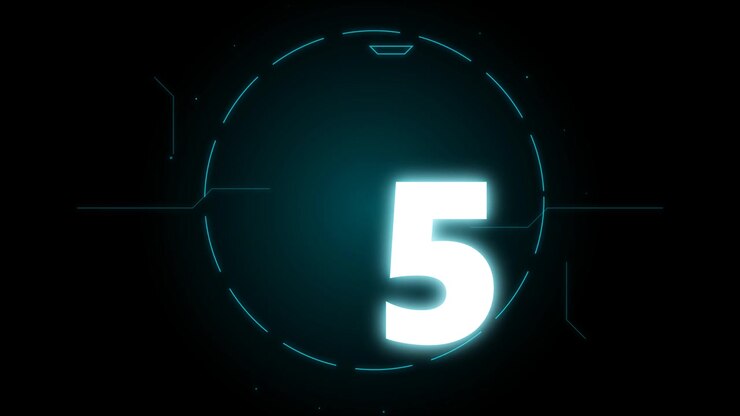 Digital Countdown Timer with Futuristic HUD Elements