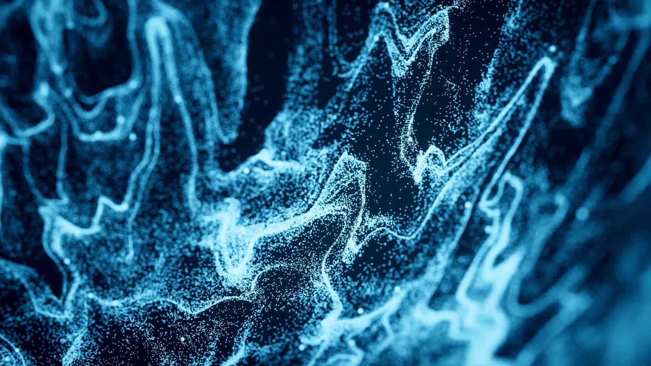 Abstract Blue Particle Wave Background