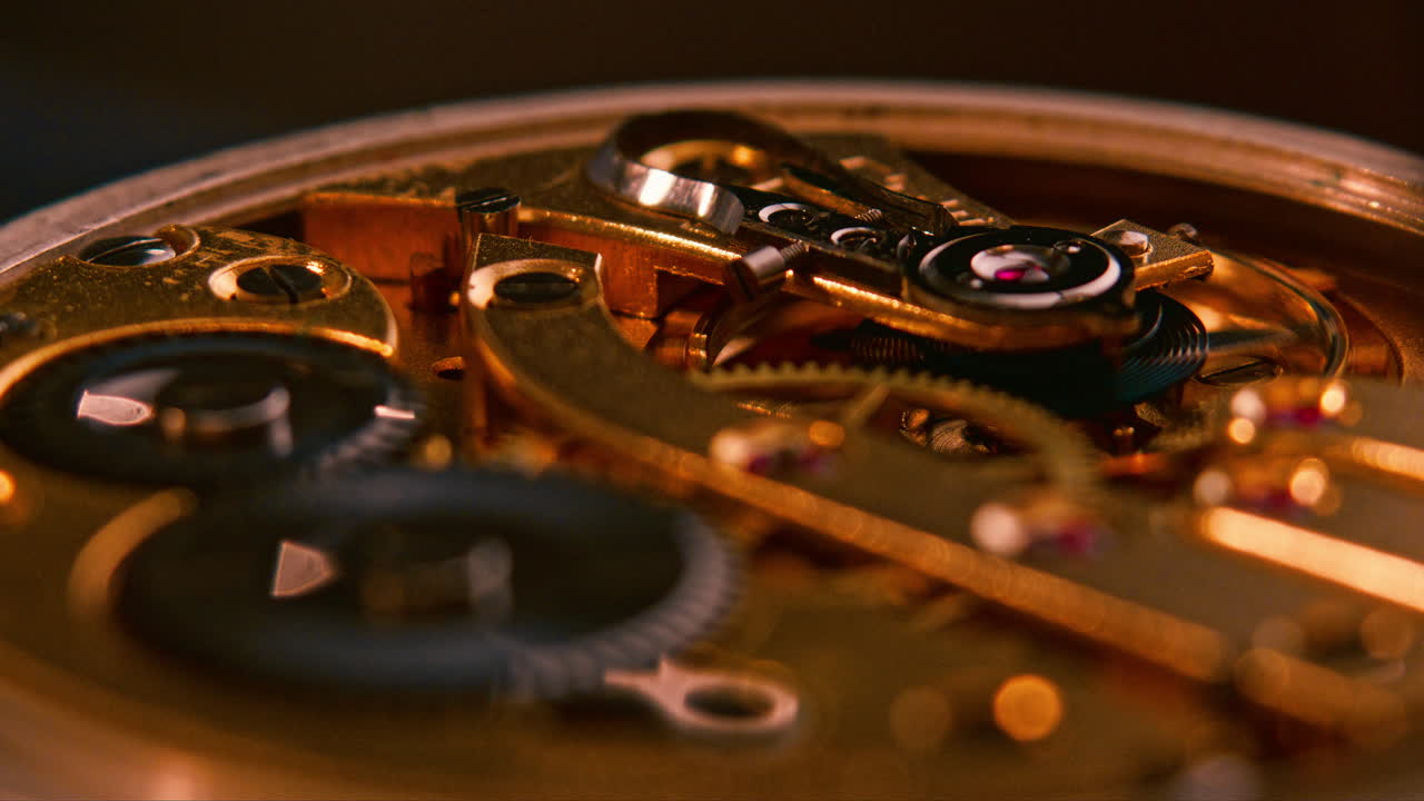 Mechanism and gears of an old pocket watch