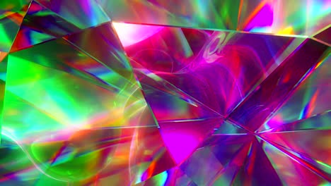 the light passes through the facets of a slowly rotating diamond and creates repetitive sparkling highlights and bright rainbow colors. rainbow dispersion of light. seamless loop 3d render