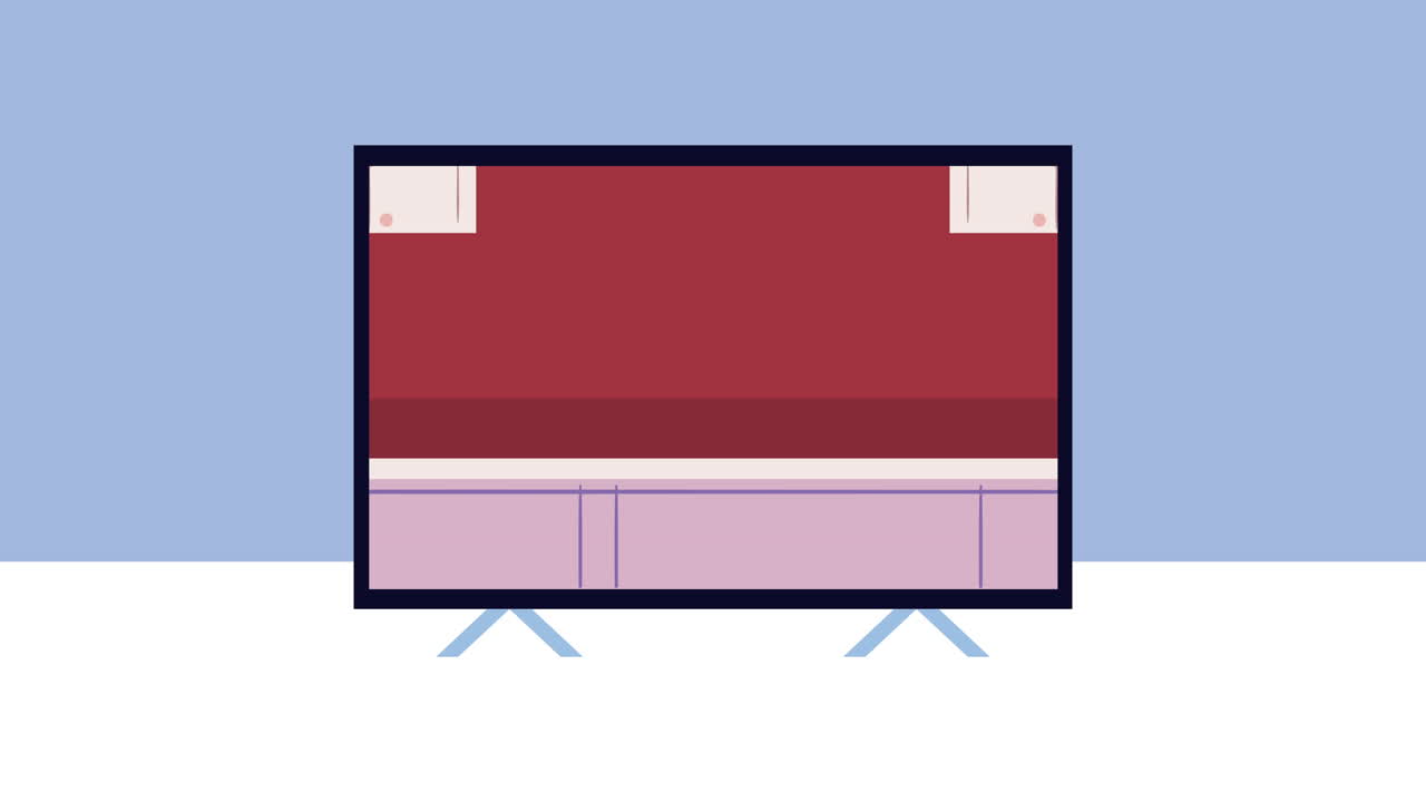 부에서 온라인으로 요리하는 금발 여성 레시피 애니메이션