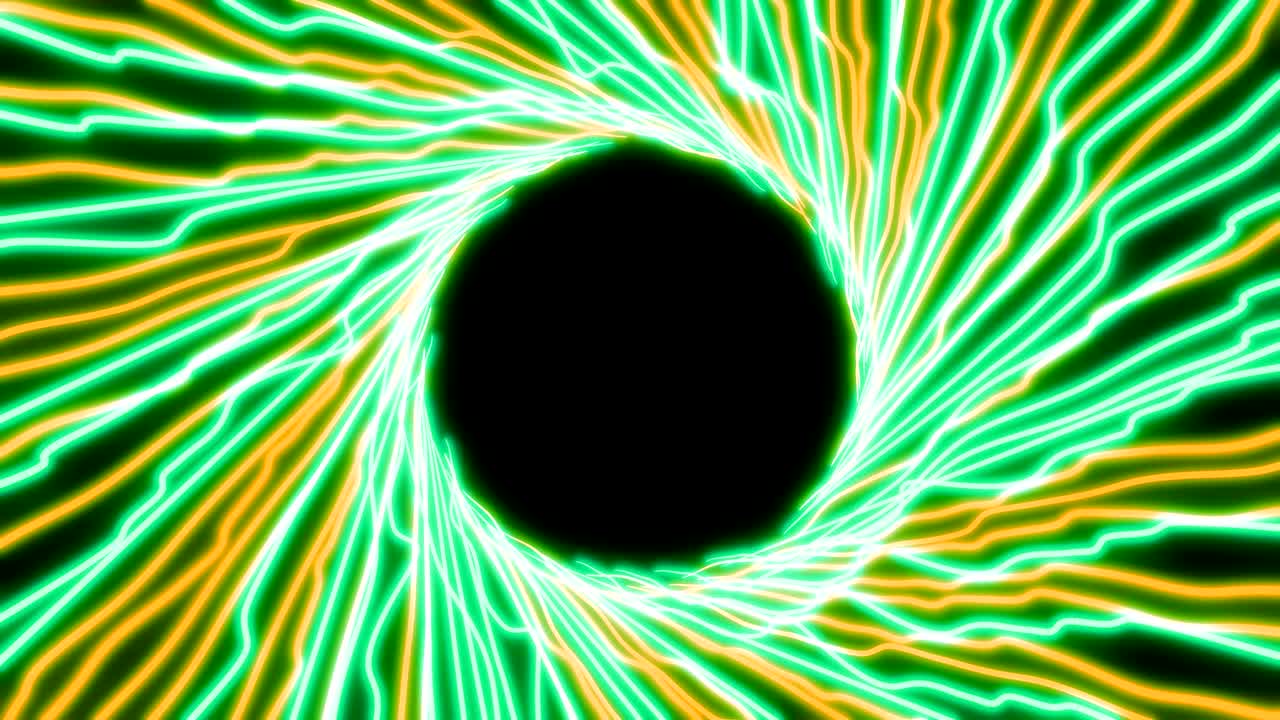 4K Abstract ultraviolet light glowing neon lines.