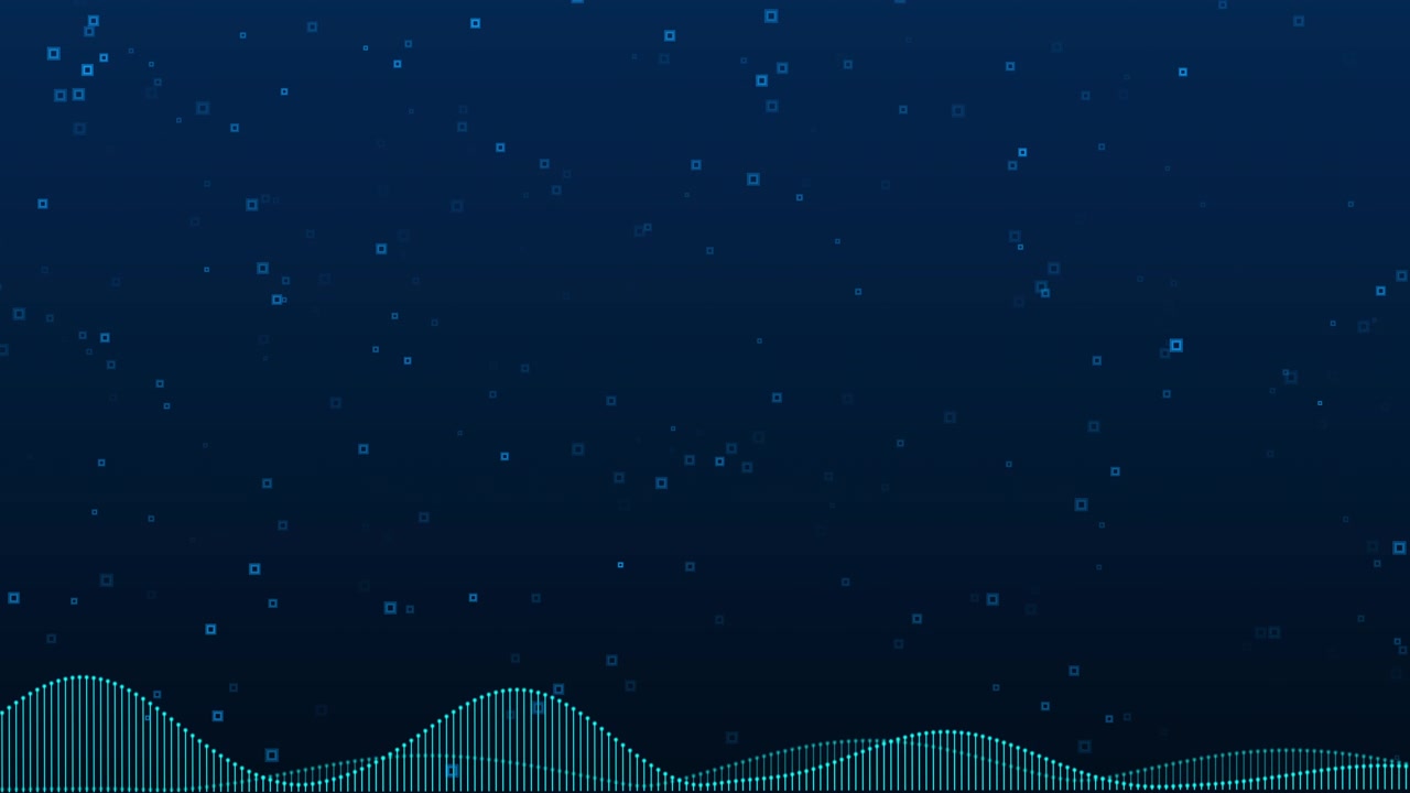 Abstract Digital Sound Wave Visualization on Dark Blue Background