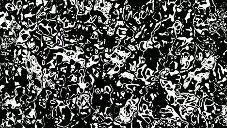 animation of haphazard black and white patterns sliding and floating down