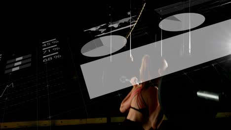 procesamiento de datos estadísticos contra mujeres que realizan ejercicios de sentadilla