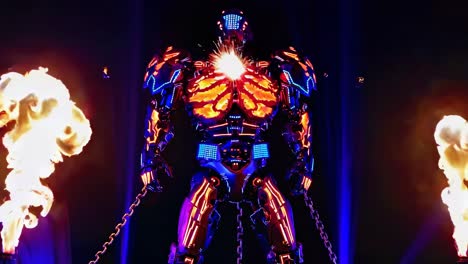 robot fire show