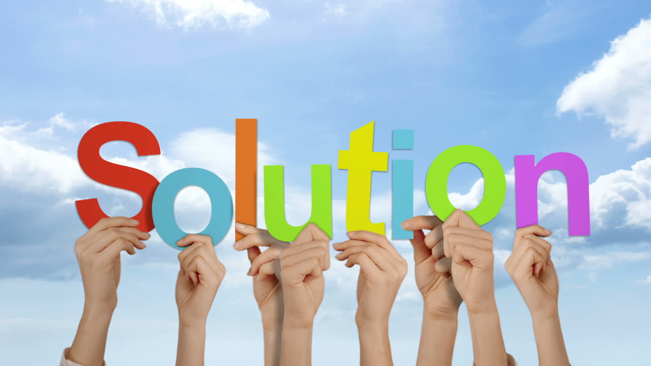 손을 들고 용액을 들고