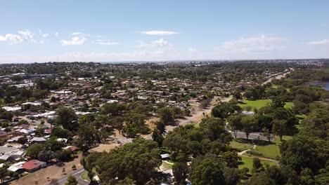 a local park and residential areas of perth western australia, aerial