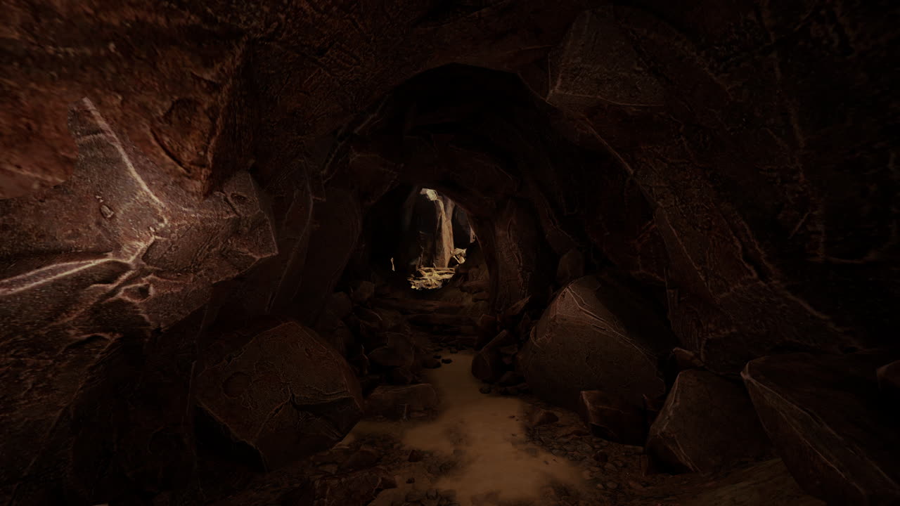la entrada de la cueva oscura y misteriosa