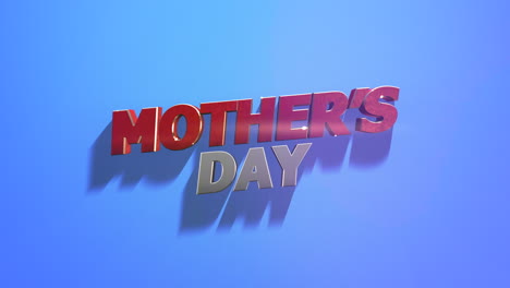 modern red mothers day text on fashion blue gradient