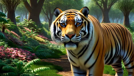 majestic tiger in a lush jungle