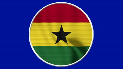 ghana circular flag loop - realistic 4k flag waving in the wind