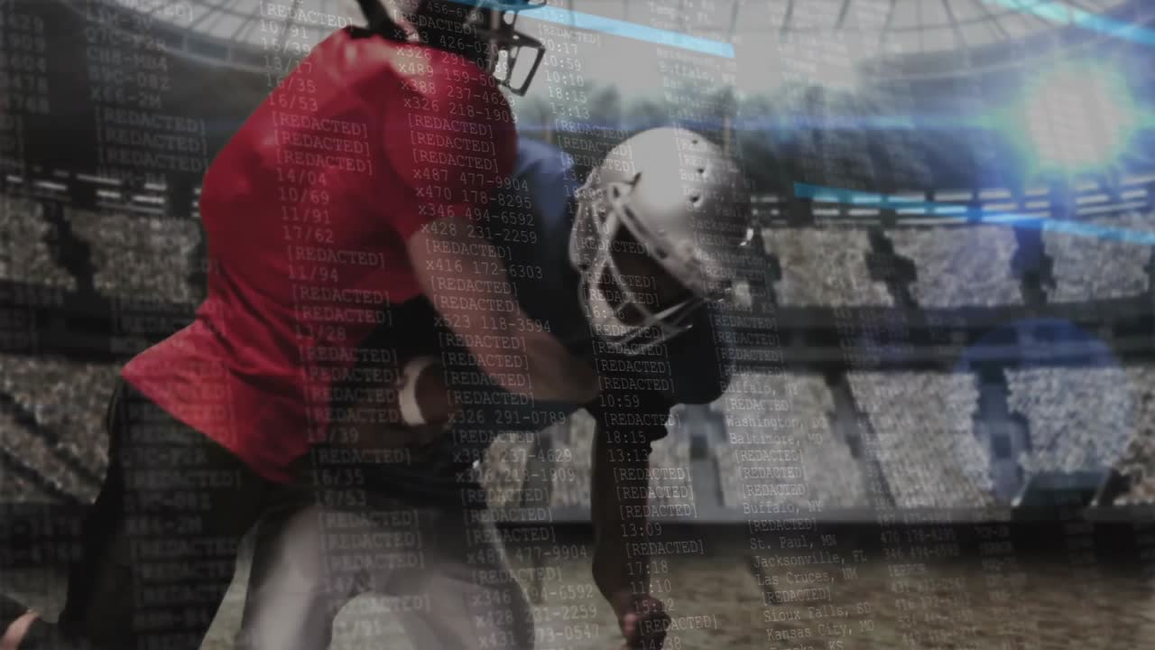 Running back after snap carrying ball sprinting linebacker wrapping and driving runner stopping run