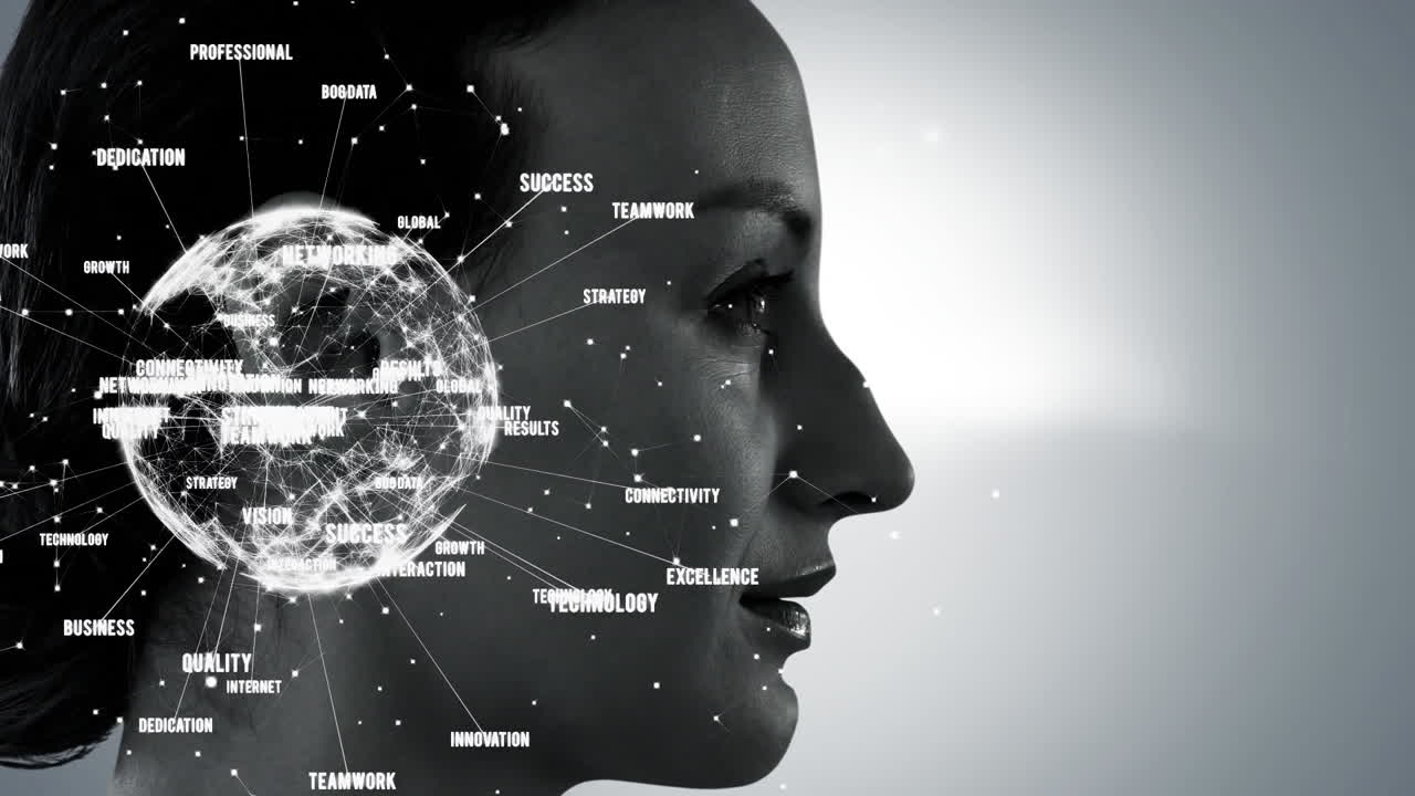 Globe spinning with data and connection network
