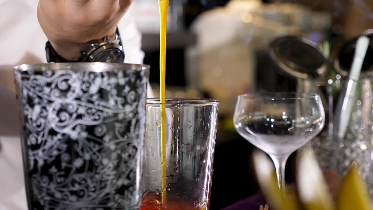 Cocktail Preparation at the Bar