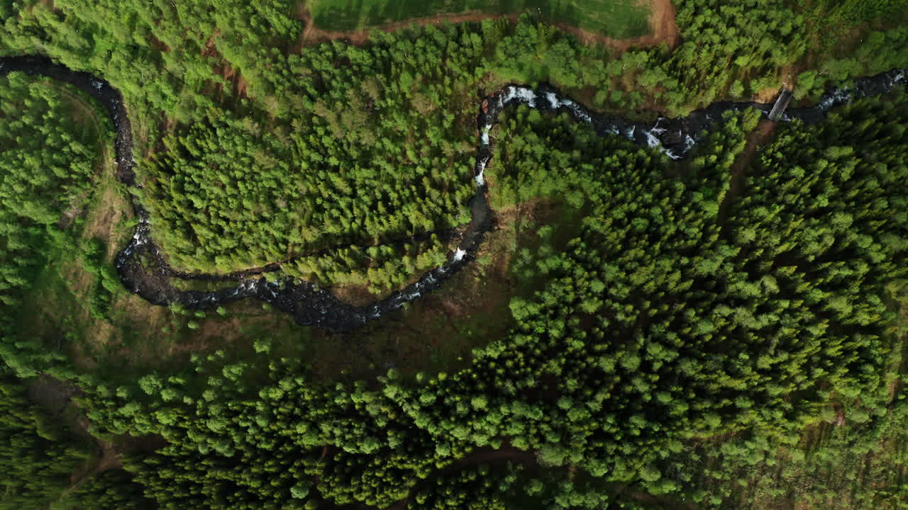 Aerial drone over the green majestic landscape in the Lofoten Islands, Norway.
