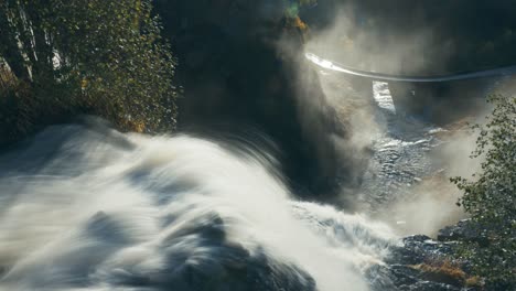 long exposure shot of the skjervfossen waterfall