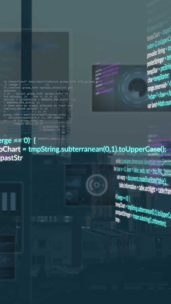 animación del procesamiento de datos sobre el paisaje urbano