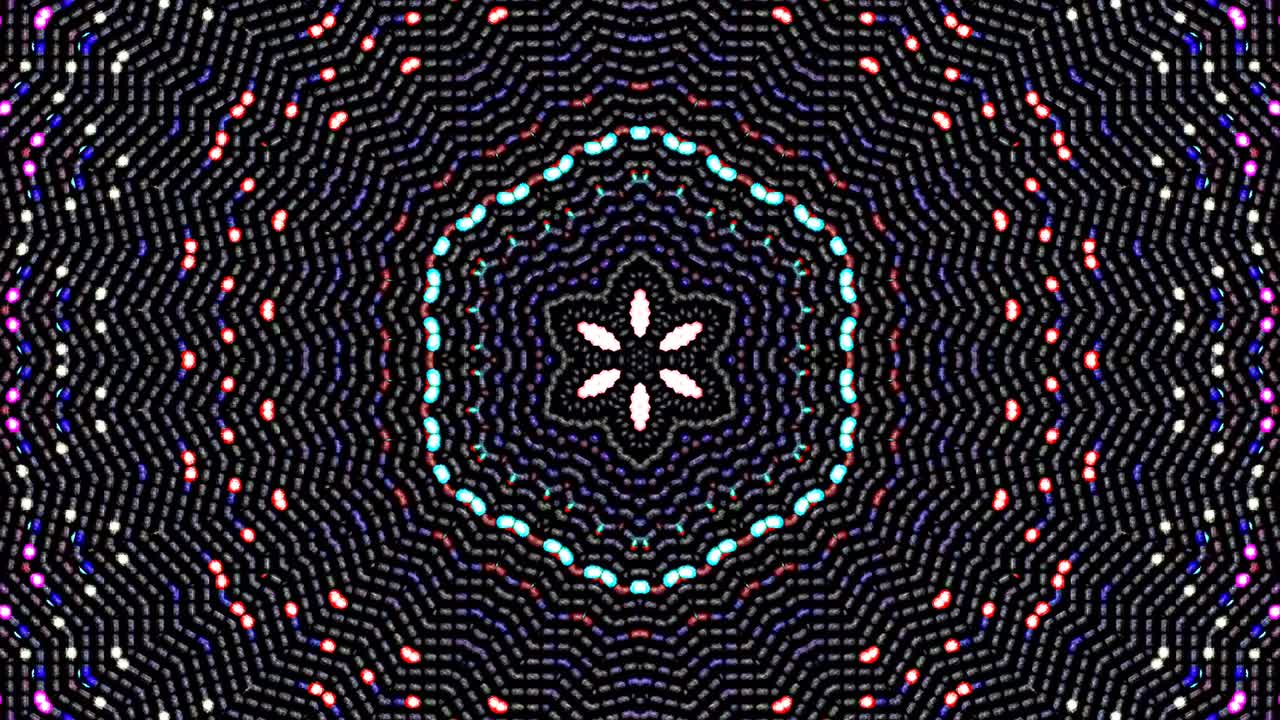 Beautiful abstract kaleidoscope that shines, a radiant light that regulates the subtle movements