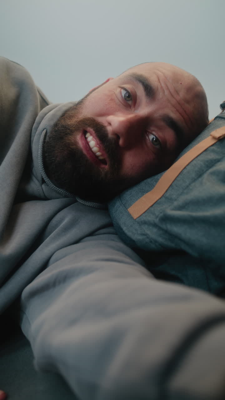 Man Sleeping on a Pillow