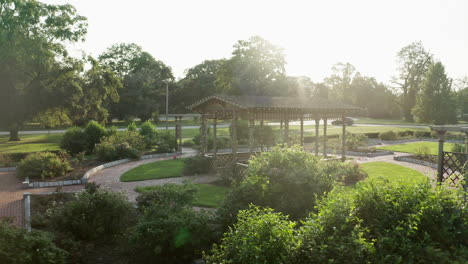 beautiful view of the rose garden in roger williams park