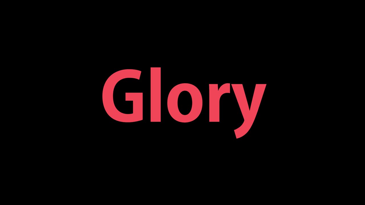 영광 텍스트 애니메이션 메시지 모션 그래픽