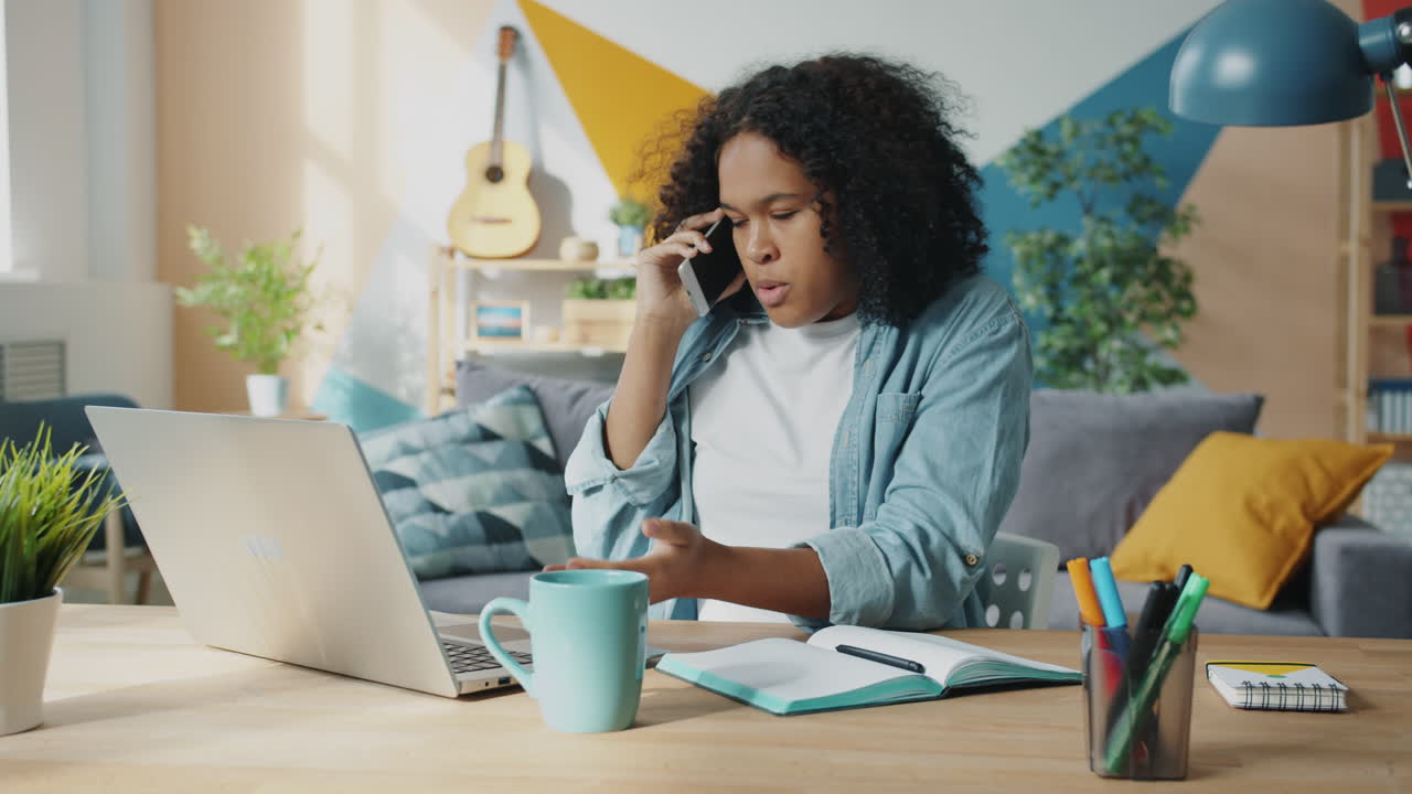 Young Woman Working From Home