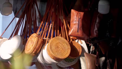 handicraft products in the form of bags are sold on the side of the malioboro street