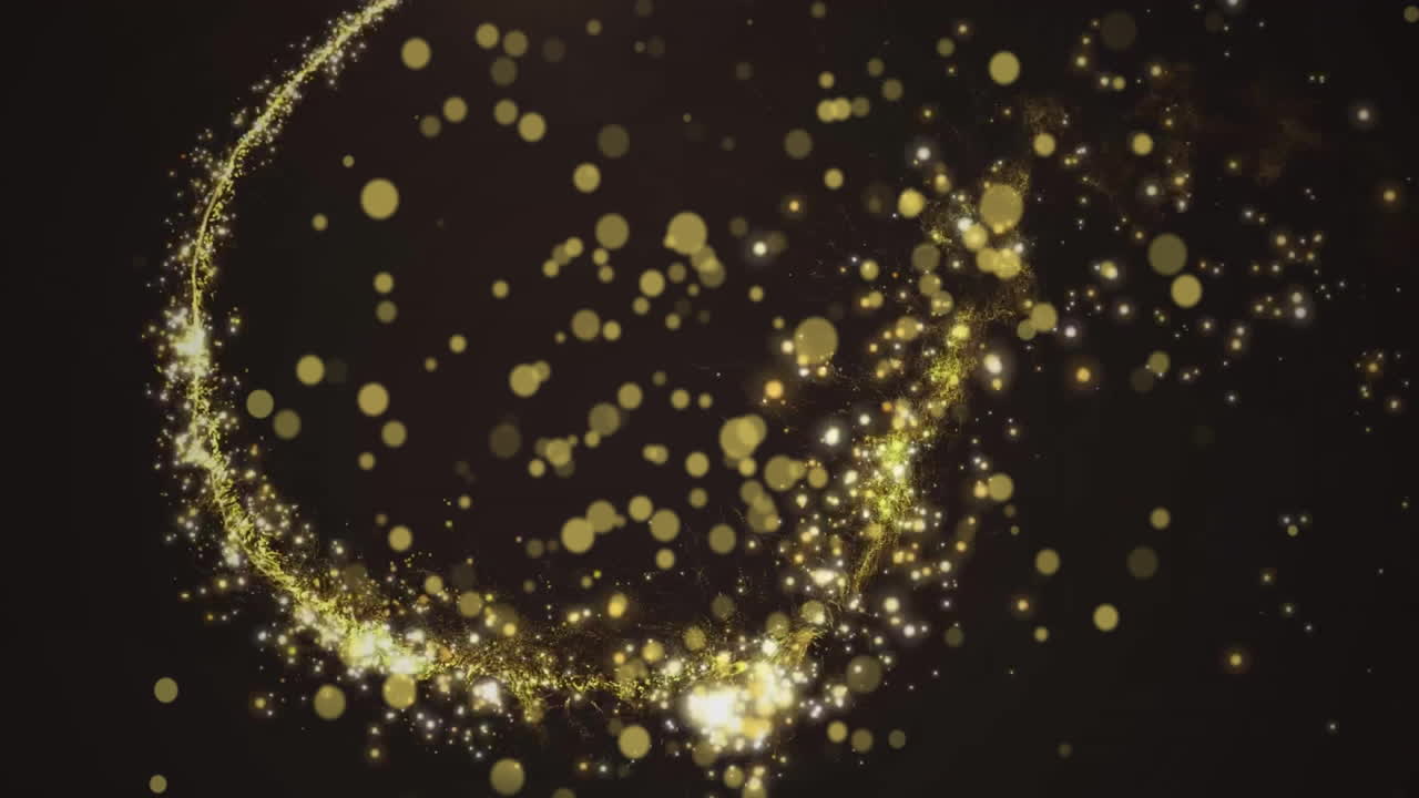 animación de puntos de luz sobre un fondo negro