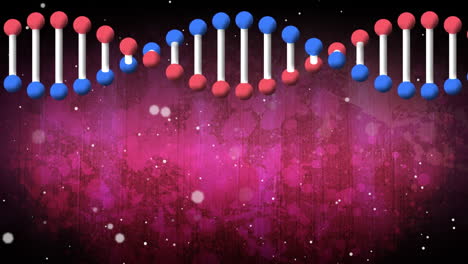 animation of dna strand over purple background