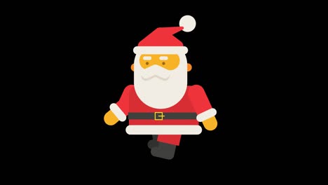 santa claus se para corriendo y se detiene.