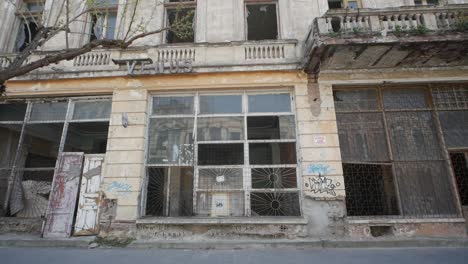 braila, romania. april 24 2019. old buildings. crumbling valuable architecture.