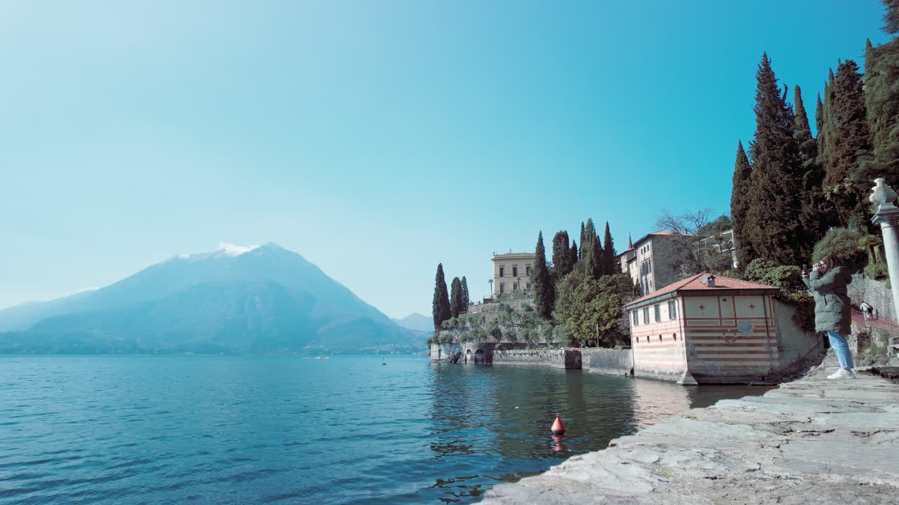 Shore near the gardens in Varenna, Lake Como, Italy